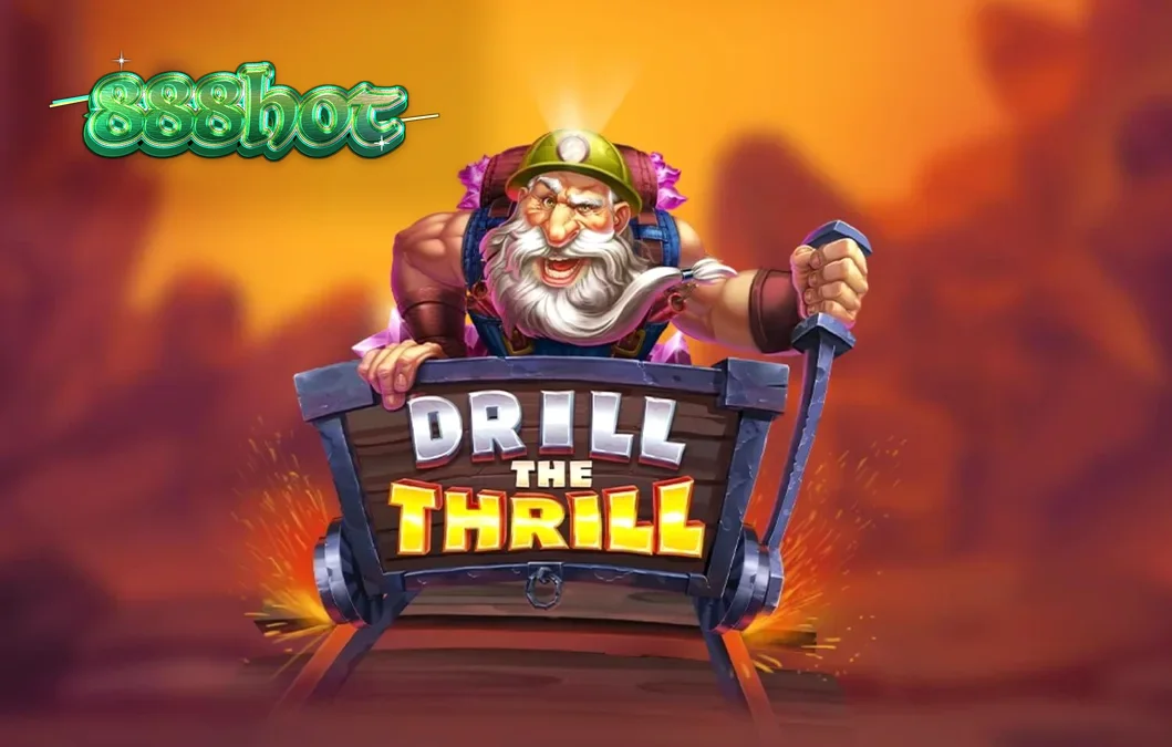 Interface do jogo de slot Drill the Thrill com temática de mineração